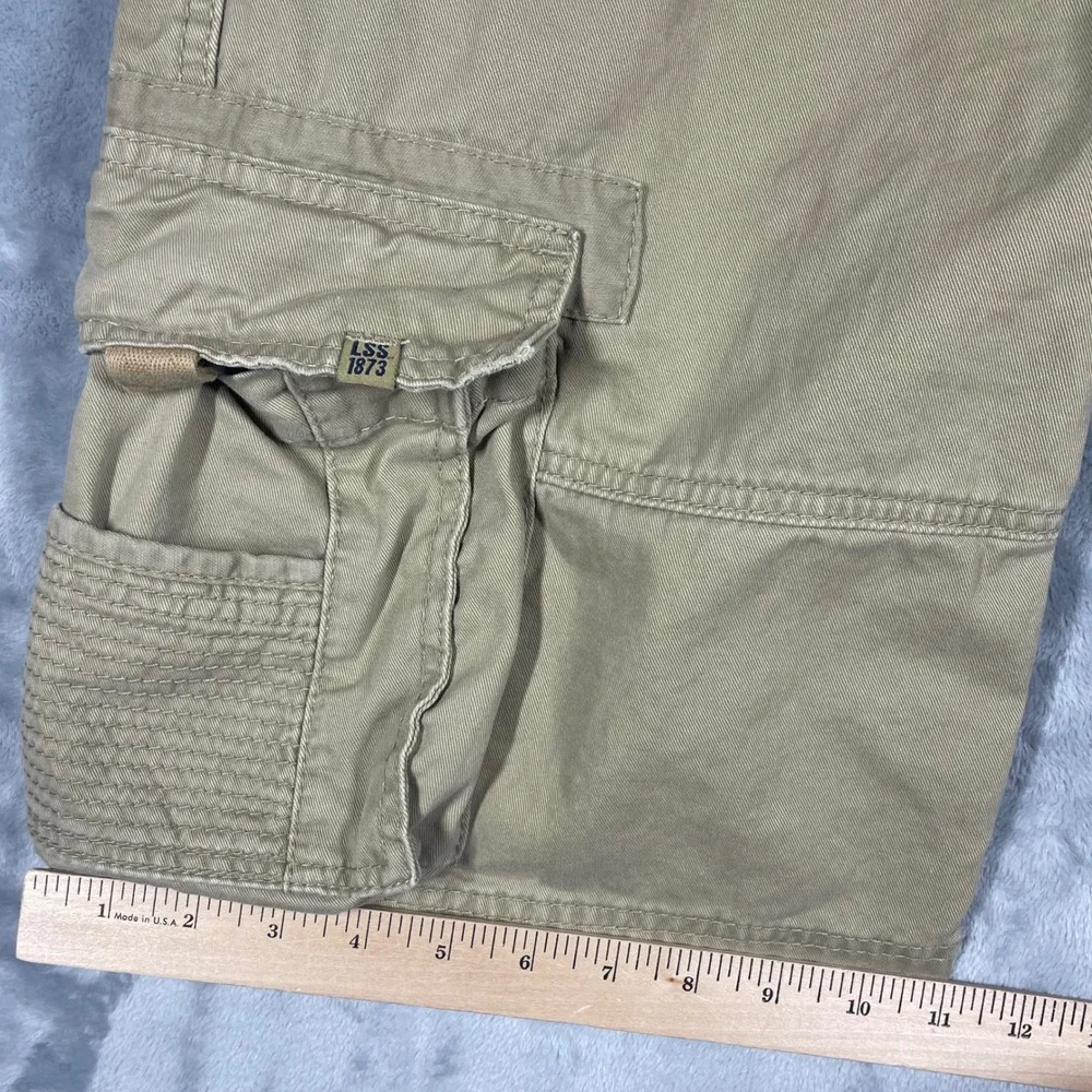 Levi Strauss Signature Mens Cargo Shorts Khaki Tan Cotton Twill W29 C29